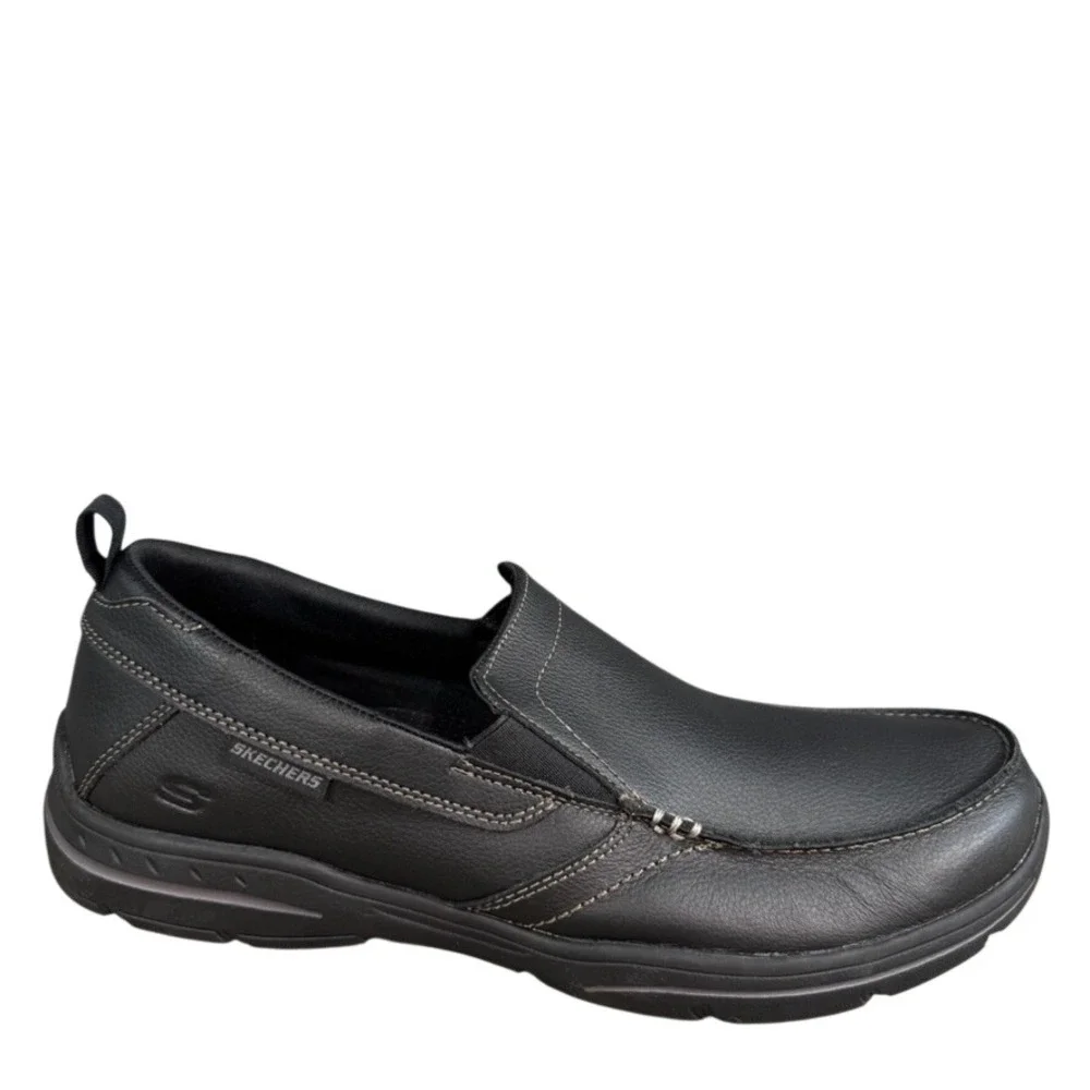 Skechers Relaxed Fit Air-Cooled Memory Foam Leather Slip On Loafers Mens 11.5